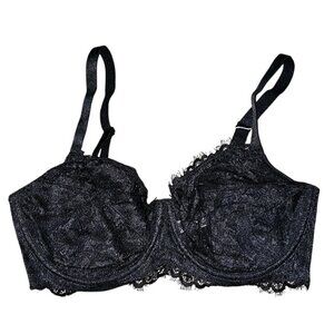 Hsia Black Lace Underwire Bra 36DD 80E Adjustable Straps Elegant Lingerie Made I